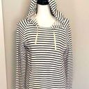 J.Crew || White/black striped hoodie with pockets Photo 0