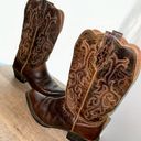 Justin Boots Justin Womens Size 7.5 B Brown Leather Cowboy Western Boots Photo 5