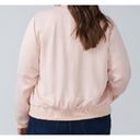 Lane Bryant NEW  rose pink sateen zip up bomber jacket black lace 14/16 (1X) Photo 2