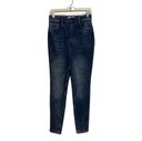 We The Free FREE PEOPLE  High Rise Skinny Button Fly Jeans Dark Wash Whiskered 29 Photo 2