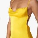 Danielle Bernstein NWT We Wore What  Slip Evening Dress LARGE Satin Lemon Chrome Photo 2