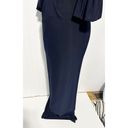 Betsy and Adam  Women's Flounce Sleeve Full-Length Pencil Maxi Dress Navy Size 4 Photo 6