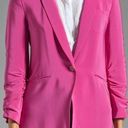 Elizabeth and James NWT  Heather Blazer in Fuchsia Pink Ruched Sleeve Crepe 2 $495 Photo 0