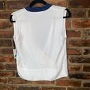 Symphony NWT  + Note White Color Block Surplice Sleeveless Blouse Size Small Photo 5