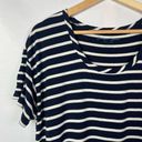 Draper James  Navy Blue & White Stripe Short Sleeve T-Shirt L Photo 4