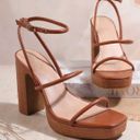 Brown Platform Sandal Heels Size 6.5 Photo 0