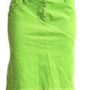 United Colors Of Benetton Vintage Y2K  Neon Lime Green Corduroy Pencil Skirt sz L Photo 1