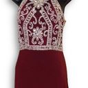 Clarisse  2807 Marsala Maroon Burgundy Silver Prom Dress Photo 4