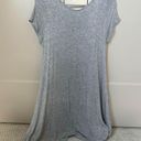 Acting Pro Grey Short Sleeve V neck tunic Top Photo 5