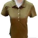 Tommy Hilfiger Olive Green Women’s Short Sleeve Polo Shirt Size Medium *flaw* Photo 0