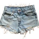 Levi's 90s Vintage  505 Cut Off Denim Shorts Frayed Destroyed High Rise Orange Tab Photo 0