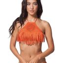 Rip Curl  Women’s Orange Rising Sun Hi Neck Bikini Top Size Small NWT Photo 2