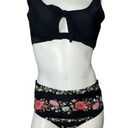 Old Navy  bikini black top with floral bottom Sm bottom Med top Photo 0