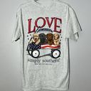 Simply Southern SS  Love One Another Puppy Dog Graphic Gray T Shirt Women's M Photo 0