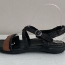 Keen  Womens Criss Cross Leather Sandals Black Brown Size 6 Adjustable Strap Photo 5