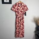 Tuckernuck  NEW Dress Floral Pleated Belted Midi Dress Azzurra Red Size XS Photo 2