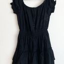 AQUA  Black Eyelet Swim Cover Up Dress Photo 0