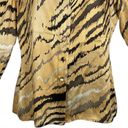 St. John  Animal Print Silk Long Sleeve Button Up Blouse Size 4 Vguc Photo 2