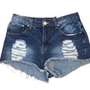 Boohoo Women’s  distressed high waisted denim shorts size 6 Photo 0