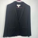 Magaschoni  Women's Solid Button Front Notch Lapel Blazer Black Size Medium Photo 0