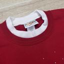 Vintage Candy Cane Studded Christmas Sweatshirt XL Sweater Crewneck Holiday Red Photo 3