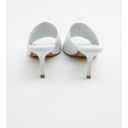 ZARA 𝅺 White Soft Leather Slip on Sandals Heeled Mules Tacon Blanc Photo 2