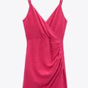 ZARA nwt linen blend pink casual summer wrapped dress Photo 4