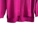 Time And Tru  Women Sweater S Fuchsia Long Sleeve Waffle Knit High Low Hem Cozy Photo 3