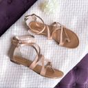 Breckelle’s Breckelle's Sandals Shine Gladiator Cream Brown Criss-Cross Shoe Size 9 Photo 2