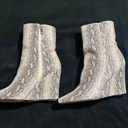 EGO SILVER SNAKE PRINT WEDGE HEEL ANKLE BOOT Photo 4