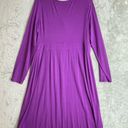 Eileen Fisher  Fuchsia Purple Faux Wrap Jersey Knit Midi Dress Large Photo 3