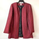 J.Jill  Shiny Open Front Jacket Red M Photo 0