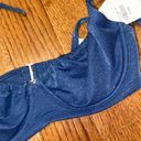 Abercrombie & Fitch NWT  Curve Love Tie-Strap Underwire Bikini Top- blue shimmer Photo 8