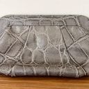 Lauren Merkin  Embossed Animal Print Women's Purse Clutch Bag Gray Large Photo 0