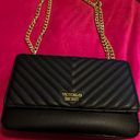 Victoria's Secret Victoria Secret Black & Gold chain Crossbody Purse + Small Wallet With Zip  Photo 0