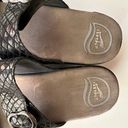 Dansko  Women's Sophie Python Black Leather Casual Heeled Sandal Photo 2