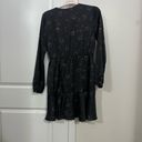 Slate + Willow  Black Star Printed Faux Wrap Dress Size Large $225 Photo 8