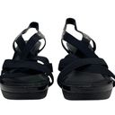 Ralph Lauren Women’s 10 Patent Leather Black Sandals Stretch Sling Stap Wedges Photo 1