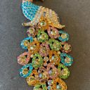 Colorful Crystal Rhinestone Big Peacock Pendant Keychain Necklace No Chain Photo 2