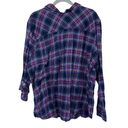 Basic Editions  PURPLE BLUE PLAID LOOSE FIT BUTTON DOWN SIZE 3X Photo 1