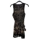 Bar III  Women's XS Sleeveless Black White Animal Print Dress Elastic Waistband Photo 4