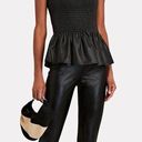 STAUD  Ida Smocked Vegan Leather Top NWT Photo 1