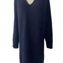 Vince  Deep V-Neck Sweater Dress Navy coastal blue Size Large Cashmere Wool Photo 0