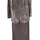 Alex Evenings  Women Size 18 2pc Set Gray Party Dress Sequin Formal 21-934 Photo 0