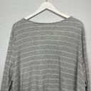 Lane Bryant  Women Plus Size 26/ 28 Gray White Gold Stripe Sweater Ruffle Photo 9