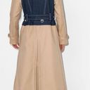 Burberry  Beige Paneled Cotton-Gabardine & Blue Denim Double-Breasted Trench Coat Photo 5