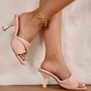 Light pink Minimalist Twist Heeled Mule Sandals Size 9 Photo 3