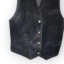 American Vintage Vintage Western Don't Stop Black Leather Button Down Vest M Photo 1