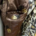 Dennis Basso Brown Leopard Zip Front Faux Fur Coat with Hood and Waist Detail Photo 14