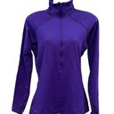 Nike  Pro Shirt Womens Purple 1/4 Zip DriFit Mock Neck Stretch Long Sleeve Medium Photo 0